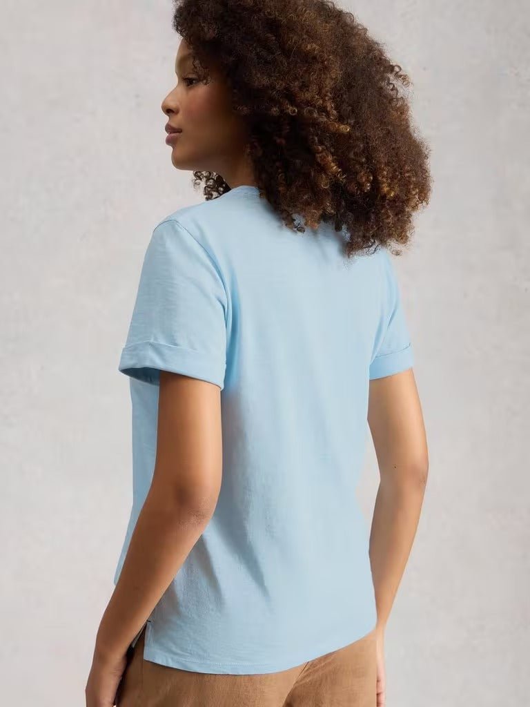 Young Ideas & Henmores - Gina Embroidered T-Shirt - Mid Blue - 8