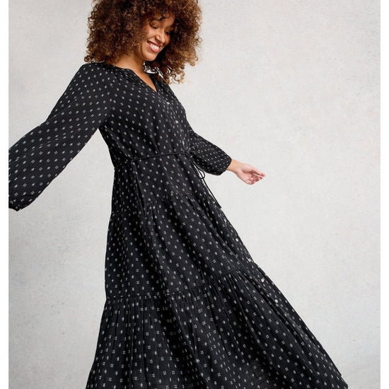 Young Ideas/Henmores - Gina Midi Dress - Black Multi - 8