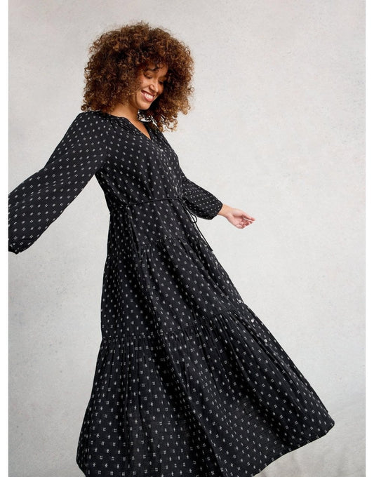 Young Ideas/Henmores - Gina Midi Dress - Black Multi - 8