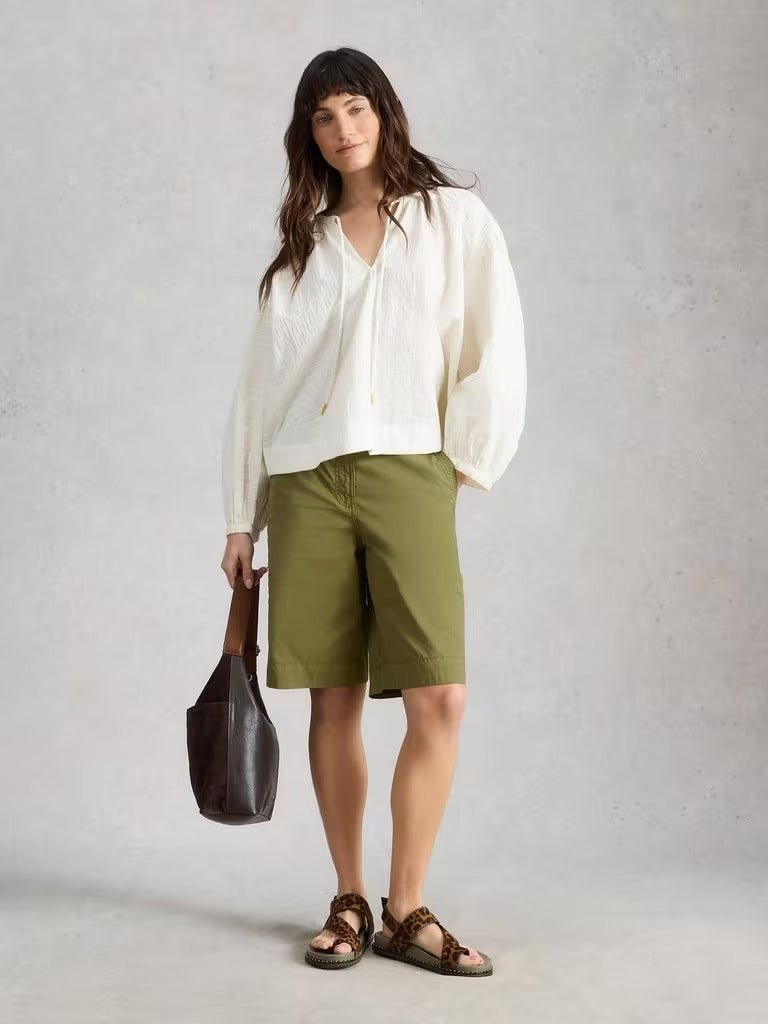 Young Ideas & Henmores - Heidi Chino Short - Khaki Green - 8