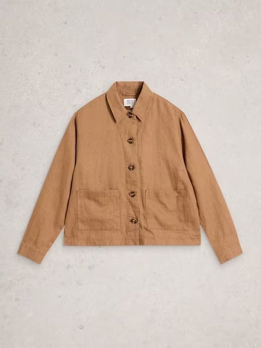 Young Ideas & Henmores - Isabel Linen Jacket - Mid Tan - 8