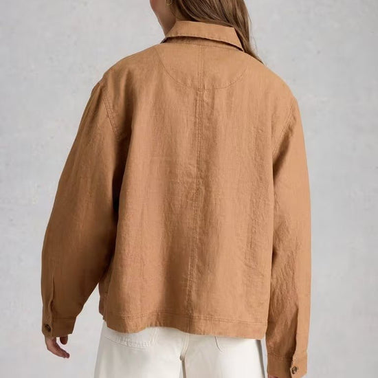 Young Ideas & Henmores - Isabel Linen Jacket - Mid Tan - 8