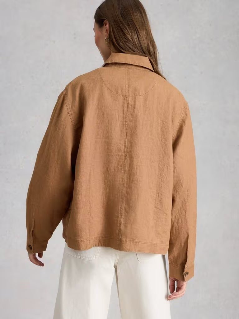 Young Ideas & Henmores - Isabel Linen Jacket - Mid Tan - 8