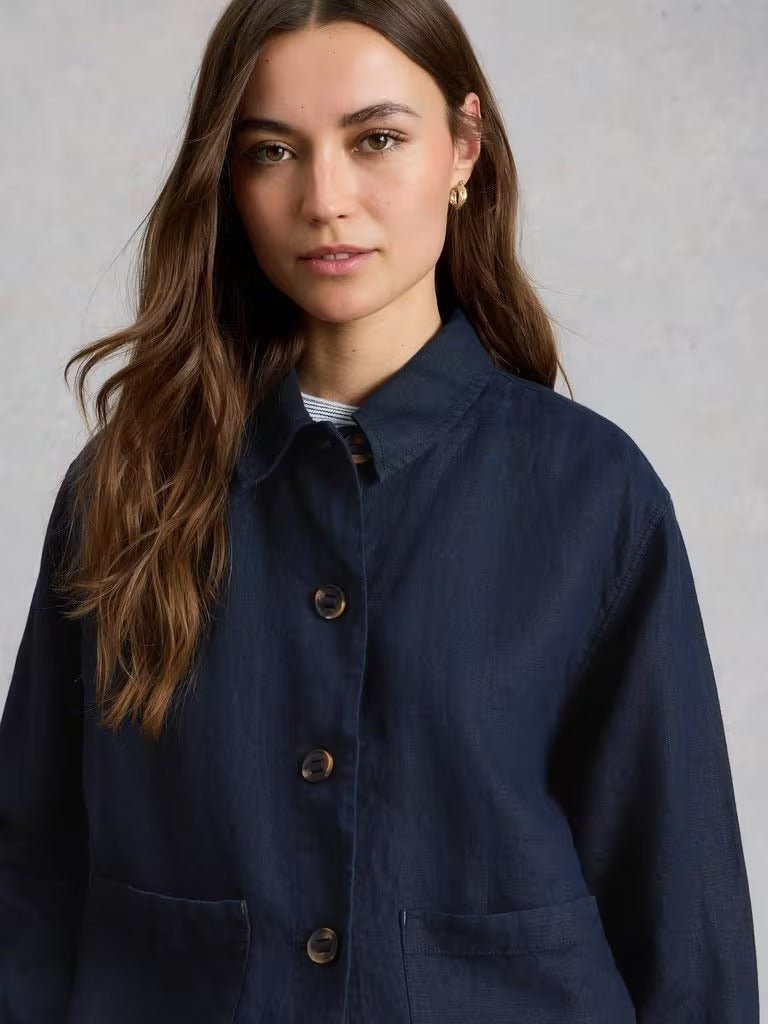Young Ideas & Henmores - Isabel Linen Jacket - Dark Navy - 8
