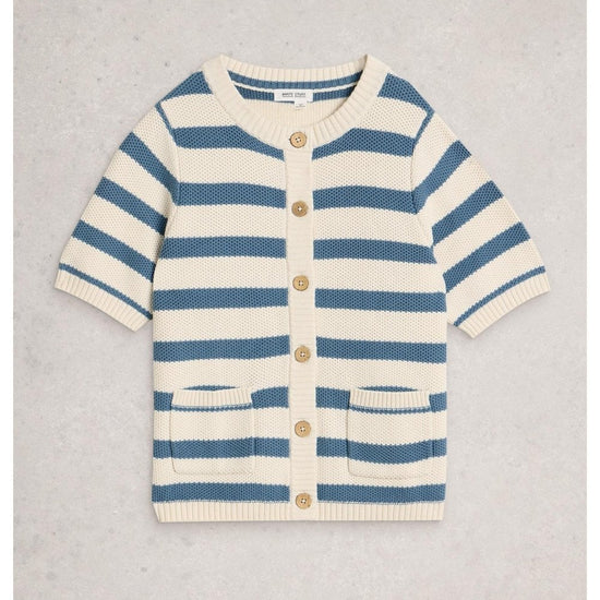 Young Ideas/Henmores - Isabella Short Sleeve Cardi - Blue Stripe - 8