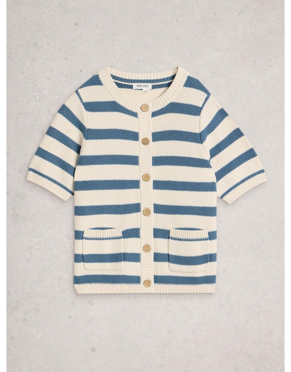 Young Ideas/Henmores - Isabella Short Sleeve Cardi - Blue Stripe - 8
