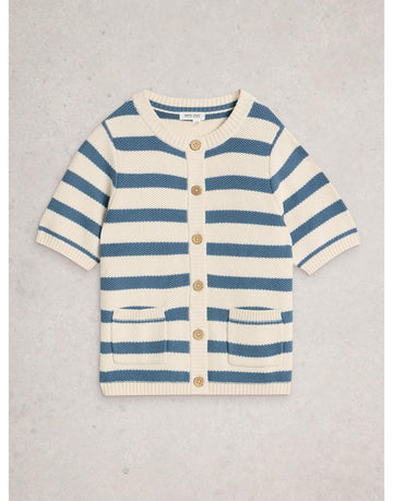 Young Ideas/Henmores - Isabella Short Sleeve Cardi - Blue Stripe - 8