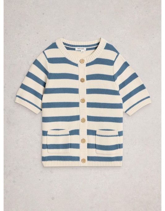 Young Ideas/Henmores - Isabella Short Sleeve Cardi - Blue Stripe - 8