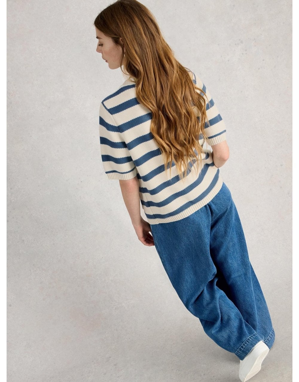 Young Ideas/Henmores - Isabella Short Sleeve Cardi - Blue Stripe - 8