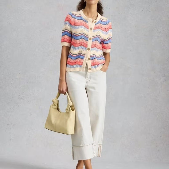 Young Ideas & Henmores - Isabella Wavy Cardi - Ivory Multi - 8