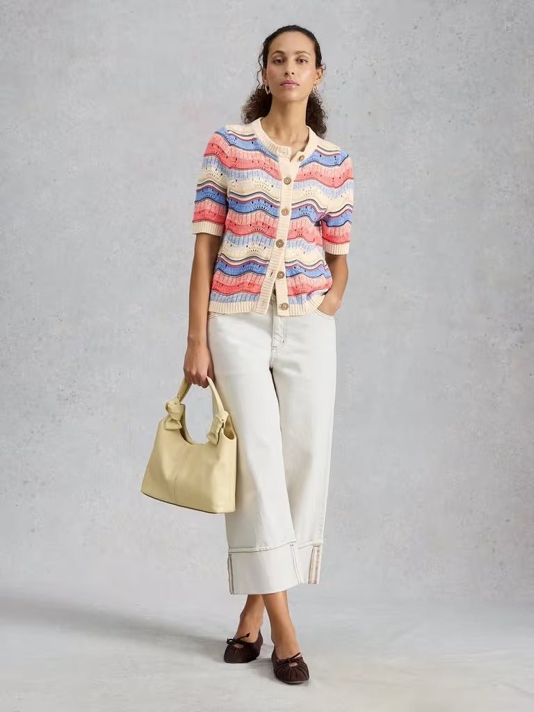 Young Ideas & Henmores - Isabella Wavy Cardi - Ivory Multi - 8