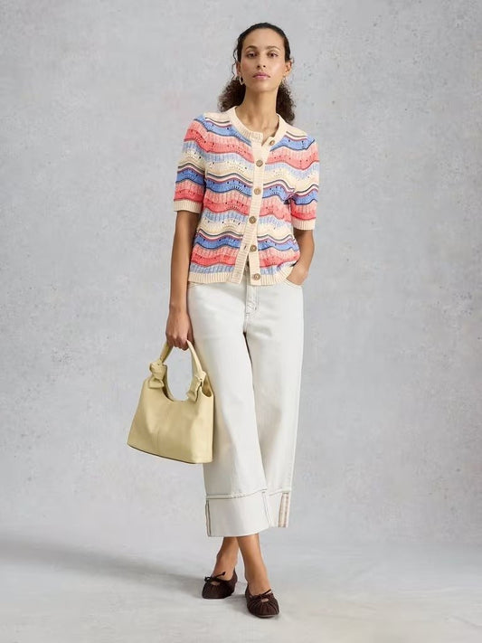 Young Ideas & Henmores - Isabella Wavy Cardi - Ivory Multi - 8