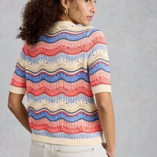Young Ideas & Henmores - Isabella Wavy Cardi - Ivory Multi - 8