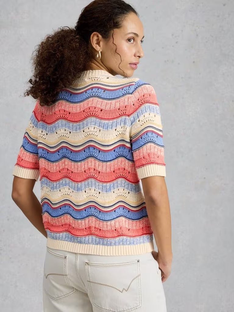 Young Ideas & Henmores - Isabella Wavy Cardi - Ivory Multi - 8