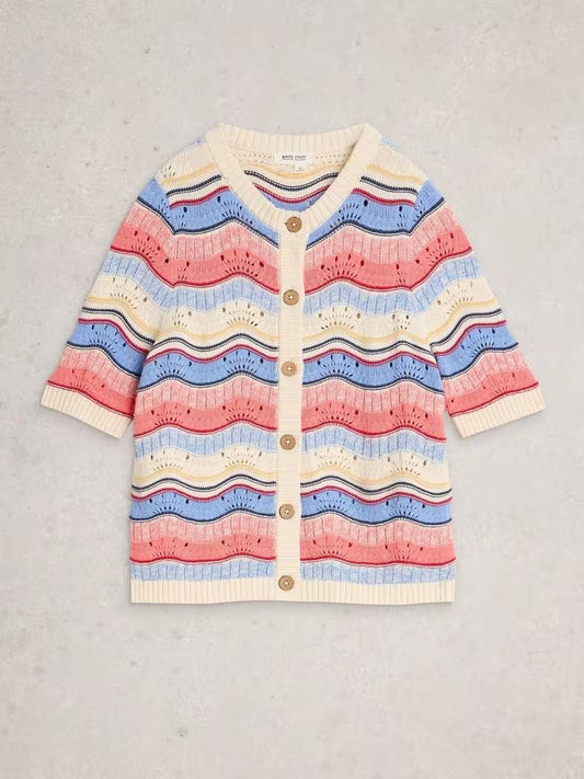 Young Ideas & Henmores - Isabella Wavy Cardi - Ivory Multi - 8