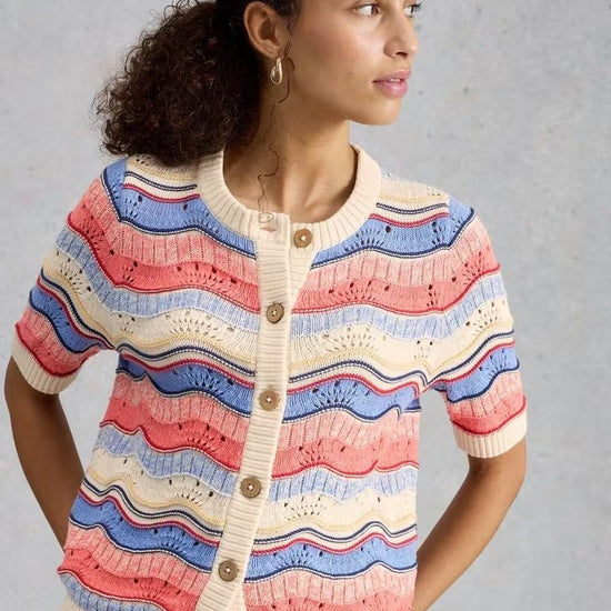 Young Ideas & Henmores - Isabella Wavy Cardi - Ivory Multi - 8