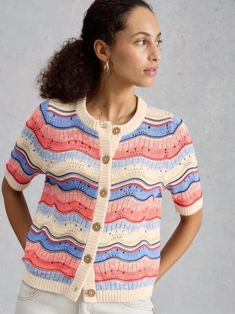 Young Ideas & Henmores - Isabella Wavy Cardi - Ivory Multi - 8