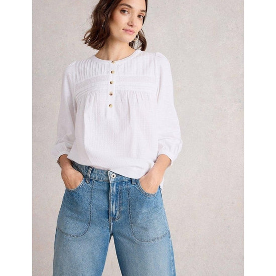 Young Ideas/Henmores - Isla 3/4 Sleeve Top - Brilliant White - 8