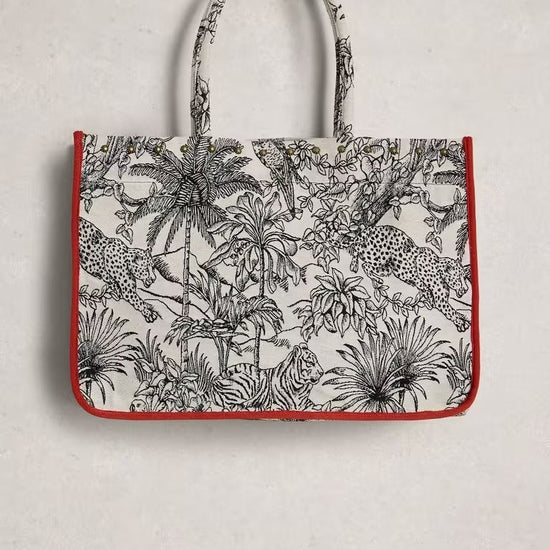 Young Ideas & Henmores - Jasmine Jacquard Tote Bag - Ivory Print - OS