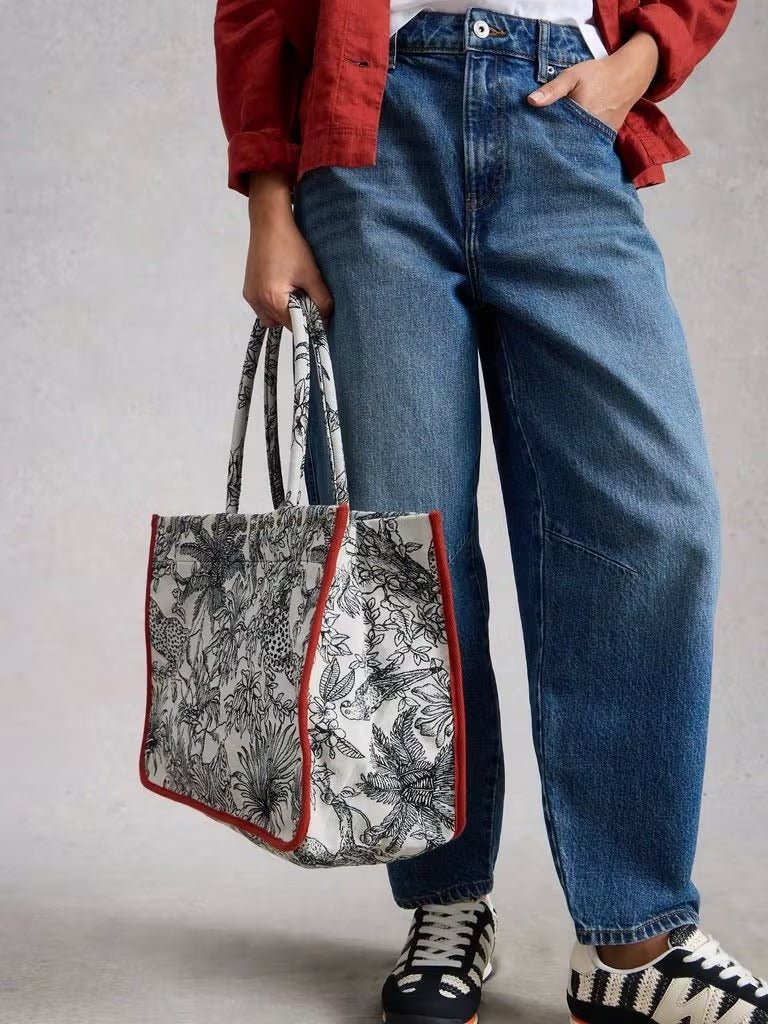 Young Ideas & Henmores - Jasmine Jacquard Tote Bag - Ivory Print - OS