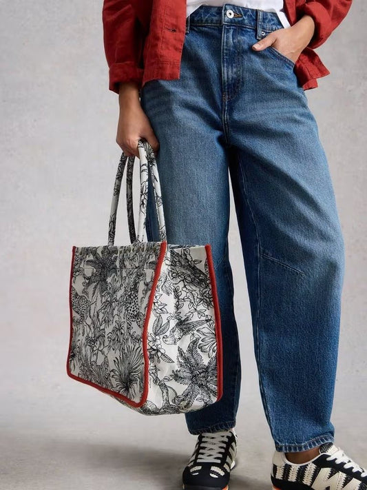 Young Ideas & Henmores - Jasmine Jacquard Tote Bag - Ivory Print - OS
