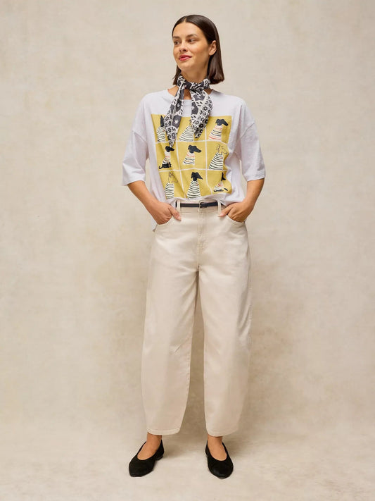 Young Ideas & Henmores -Katya Graphic Tee -White Print -8