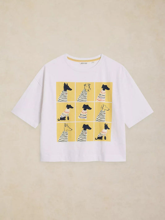 Young Ideas & Henmores -Katya Graphic Tee -White Print -8