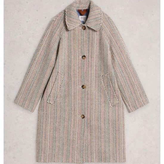 Young Ideas/Henmores - Kelsey Textured Wool Blend Coat - Ivory Multi - 8