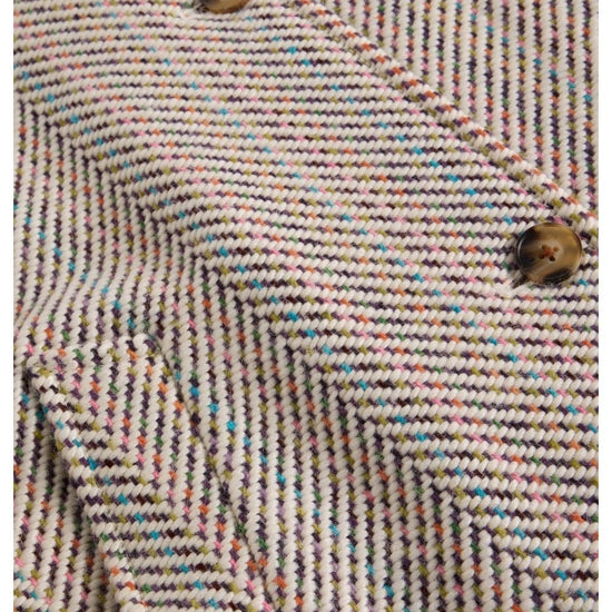 Young Ideas/Henmores - Kelsey Textured Wool Blend Coat - Ivory Multi - 8