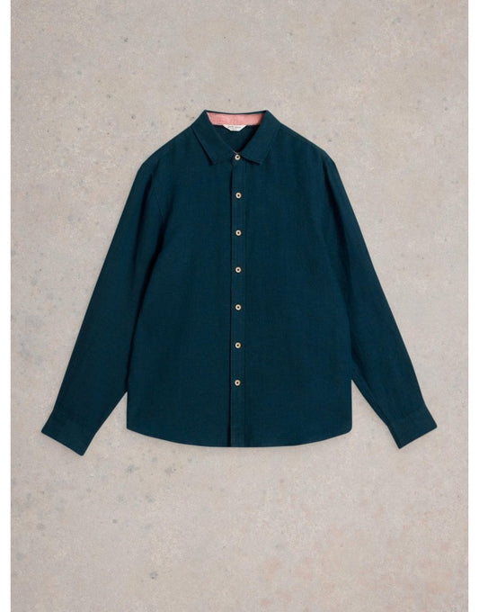 Young Ideas/Henmores - Keswick LS Linen Shirt - Brilliant White - M