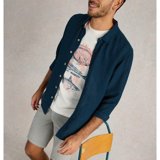 Young Ideas/Henmores - Keswick LS Linen Shirt - Brilliant White - M