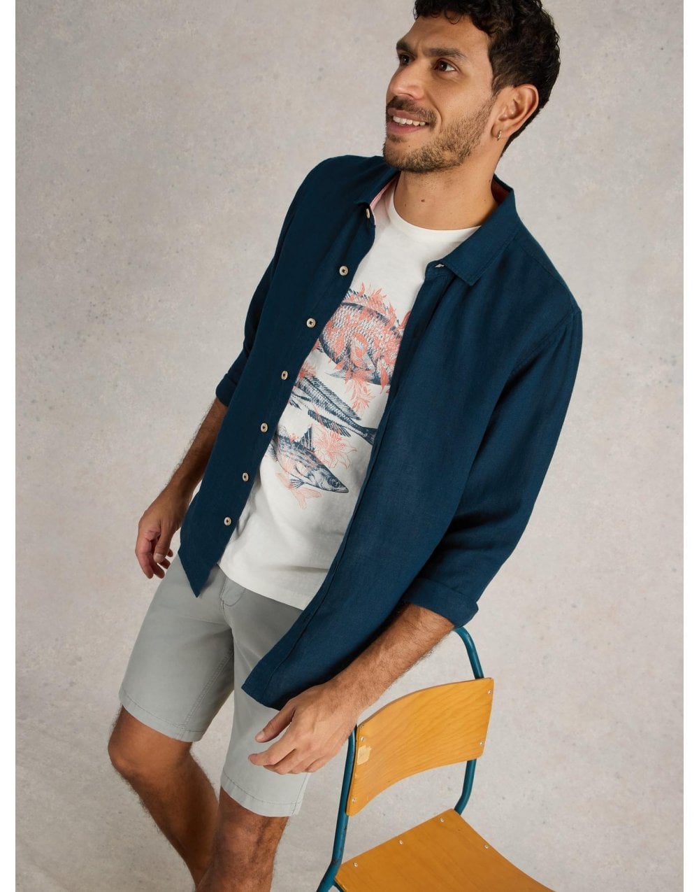 Young Ideas/Henmores - Keswick LS Linen Shirt - Brilliant White - M