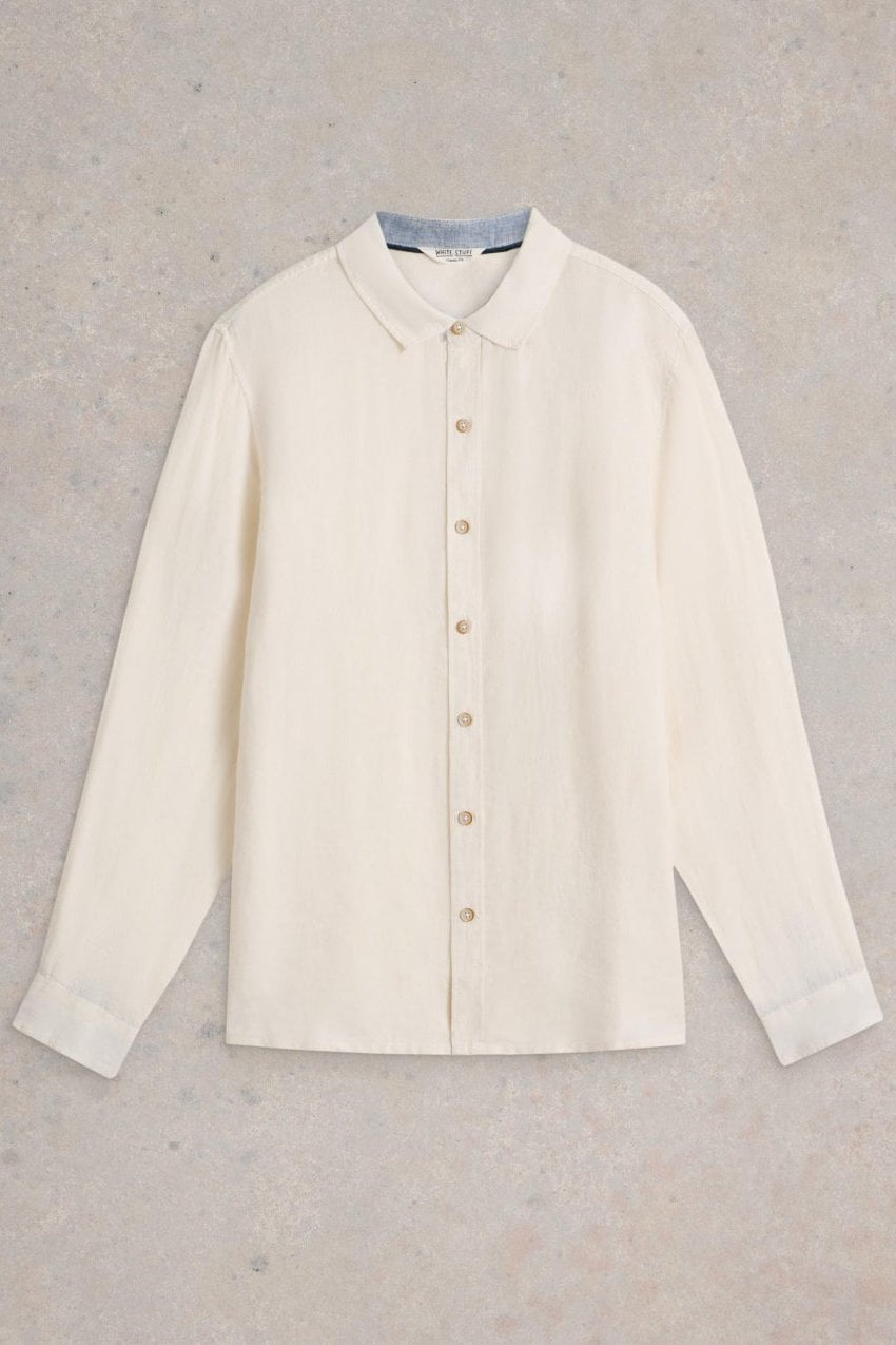 Young Ideas/Henmores - Keswick LS Linen Shirt - Brilliant White - M