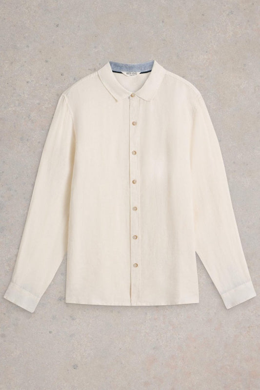Young Ideas/Henmores - Keswick LS Linen Shirt - Brilliant White - M