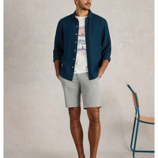 Young Ideas/Henmores - Keswick LS Linen Shirt - Brilliant White - M
