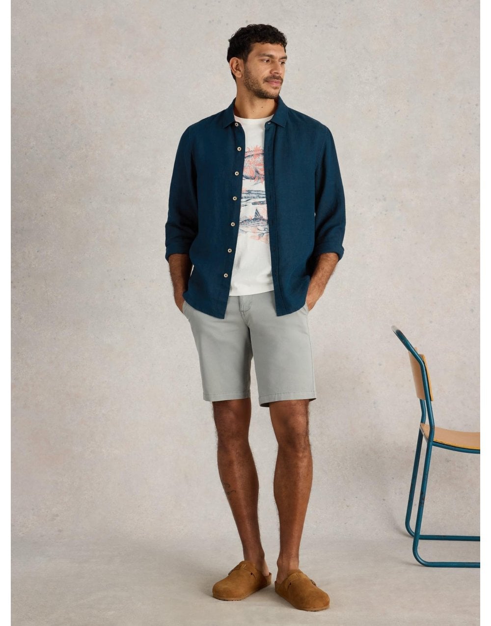 Young Ideas/Henmores - Keswick LS Linen Shirt - Brilliant White - M
