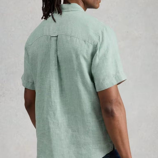 Young Ideas/Henmores - Keswick Short Sleeve Linen Shirt - Mid Green - M
