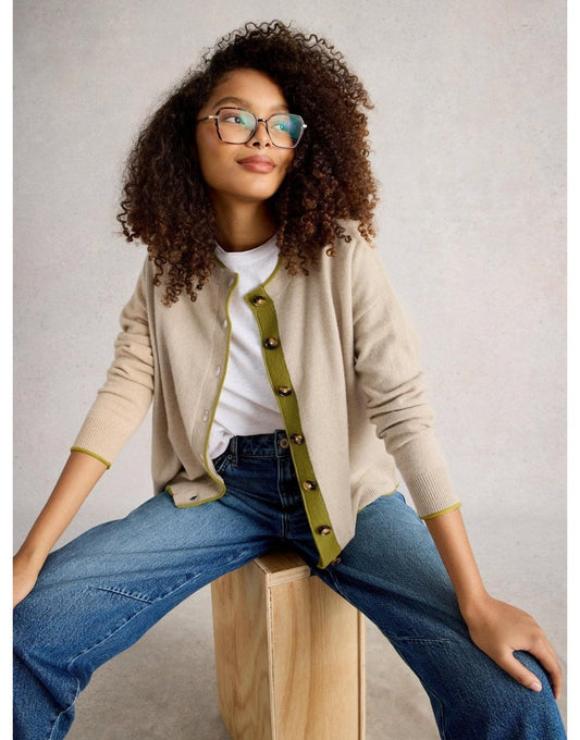 Young Ideas/Henmores - Kitty Cashmere Cardigan - Light Natural - 8