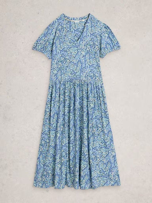 Young Ideas & Henmores - Leah Jersey Dress - Blue Multi - 8