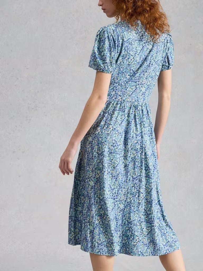 Young Ideas & Henmores - Leah Jersey Dress - Blue Multi - 8