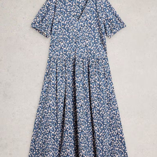 Young Ideas & Henmores - Leah Print Jersey Dress - Blue Multi - 10