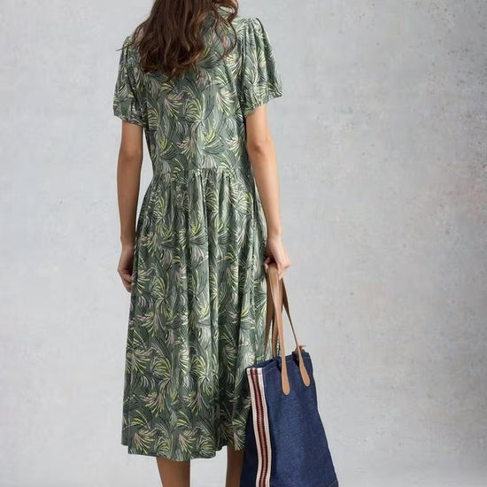 Young Ideas & Henmores - Leah Print Jersey Dress - Green Multi - 8