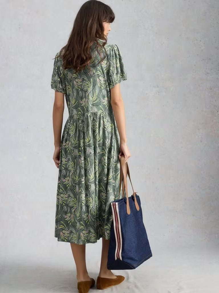 Young Ideas & Henmores - Leah Print Jersey Dress - Green Multi - 8