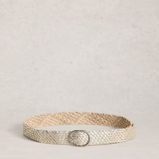 Young Ideas & Henmores - Leather Weave Belt - Metallic - M/L