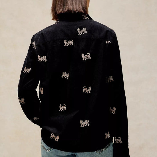 Young Ideas & Henmores -Libby Embroidered Cord Shirt -Black Multi -8
