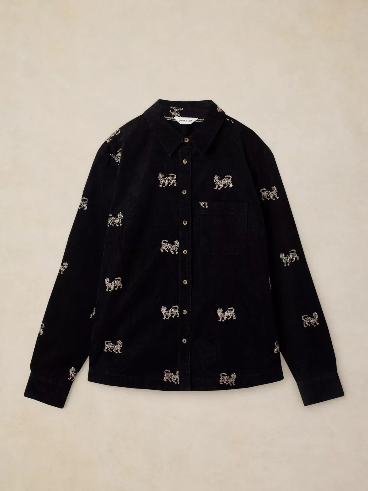 Young Ideas & Henmores -Libby Embroidered Cord Shirt -Black Multi -8