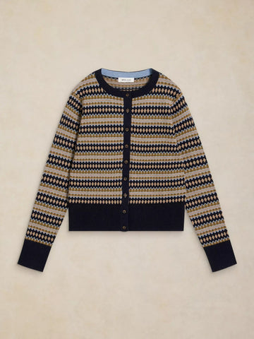 Young Ideas & Henmores -Lois Fairisle Cardi -Navy Multi -8