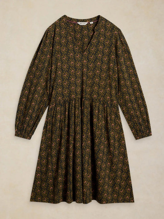 Young Ideas & Henmores -Lola Jersey Dress -Green Multi -8
