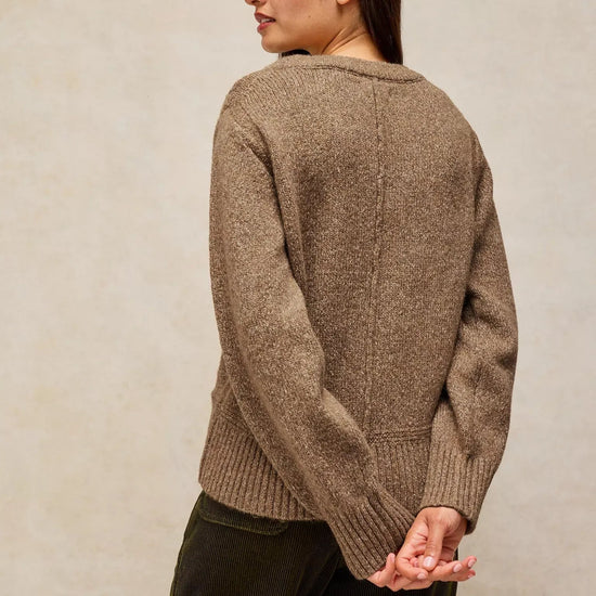 Young Ideas & Henmores -Lucie Crew Neck Jumper -Dark Natural -8