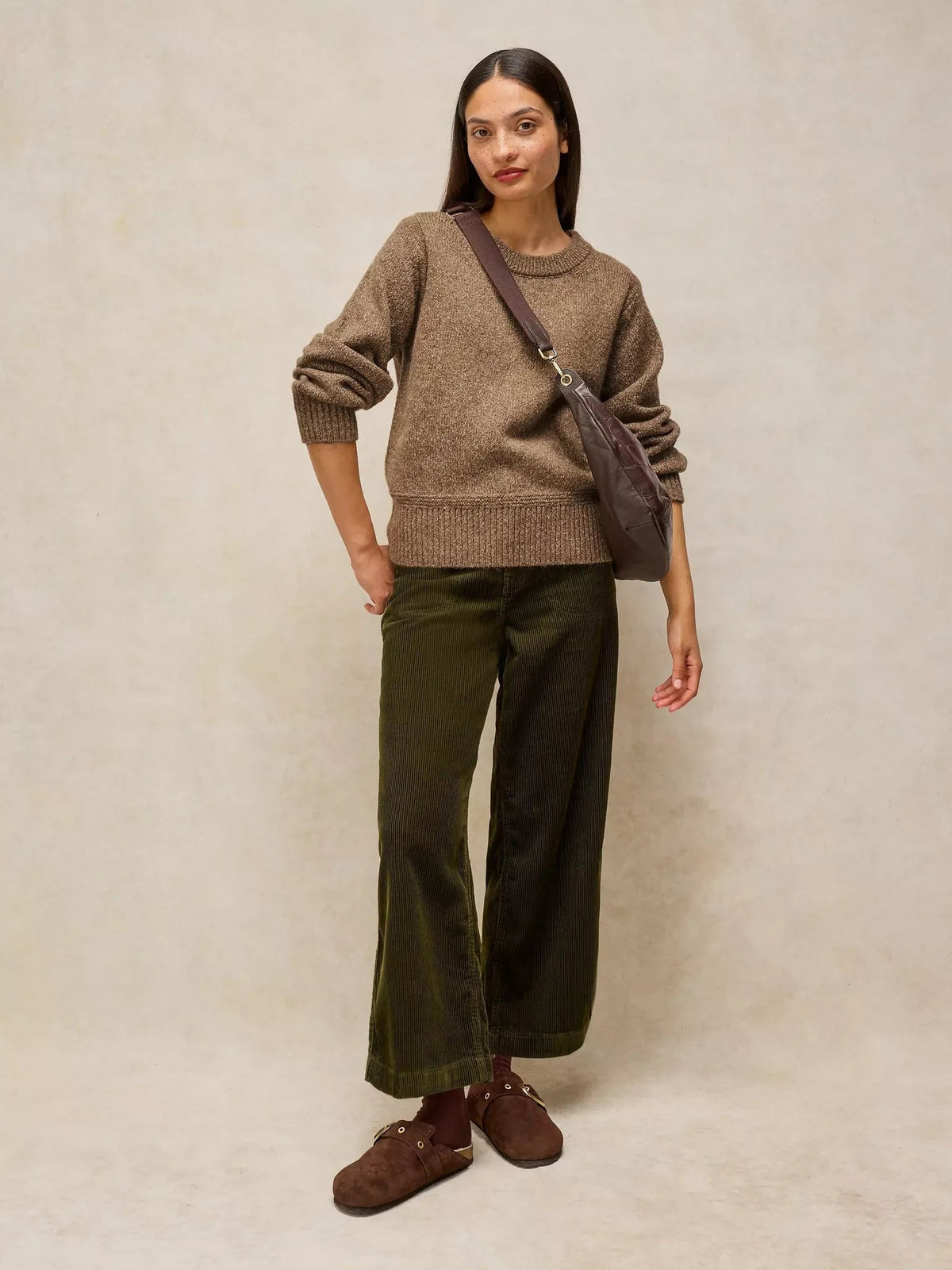 Young Ideas & Henmores -Lucie Crew Neck Jumper -Dark Natural -8